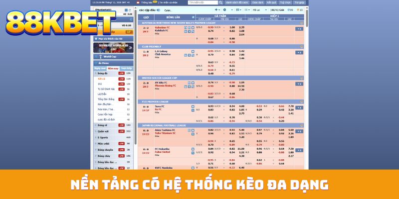 Nền tảng có hệ thống kèo đa dạng