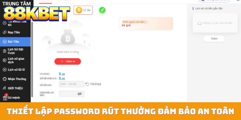 Thiết lập password rút thưởng đảm bảo an toàn cho ID